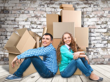 Local removals van and moving team ready for a house move