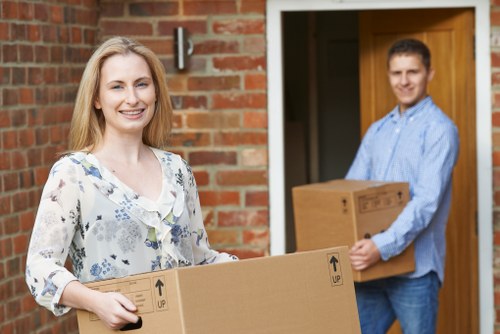 Boxes and household items organised for removals