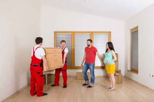 Furniture being transported with a man and van removals service