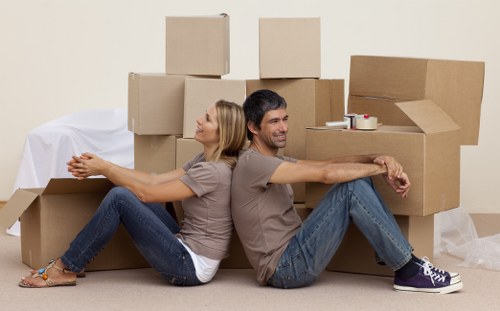 Local removals team handling boxes and furniture access