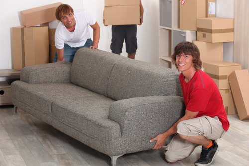 Careful handling of boxes and household items during a move