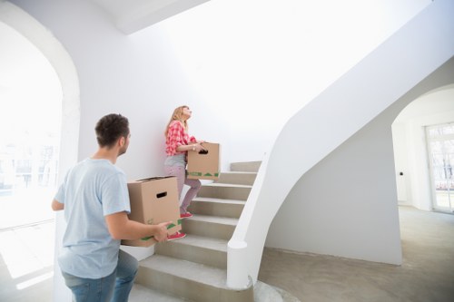 Cubic-yard estimate example for furniture and boxes in a van
