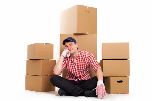 Careful handling of household items during a van removal move